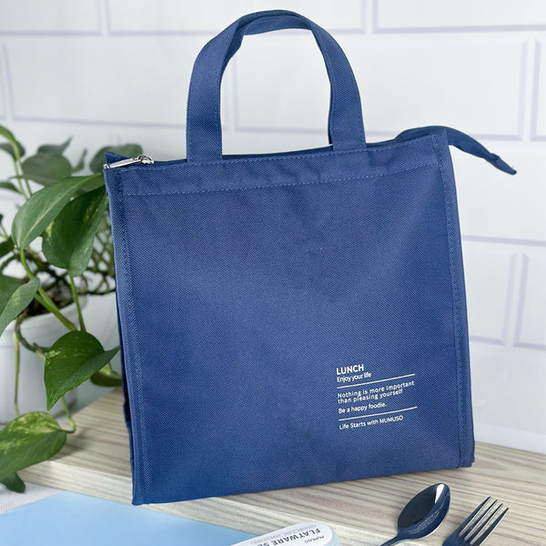 Mumuso Large Capacity Lunch Bag color Navy Blue