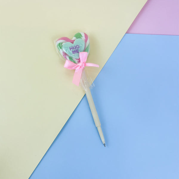 Mumuso Lollipop-Shaped Ballpoint Pen, Loving Heart