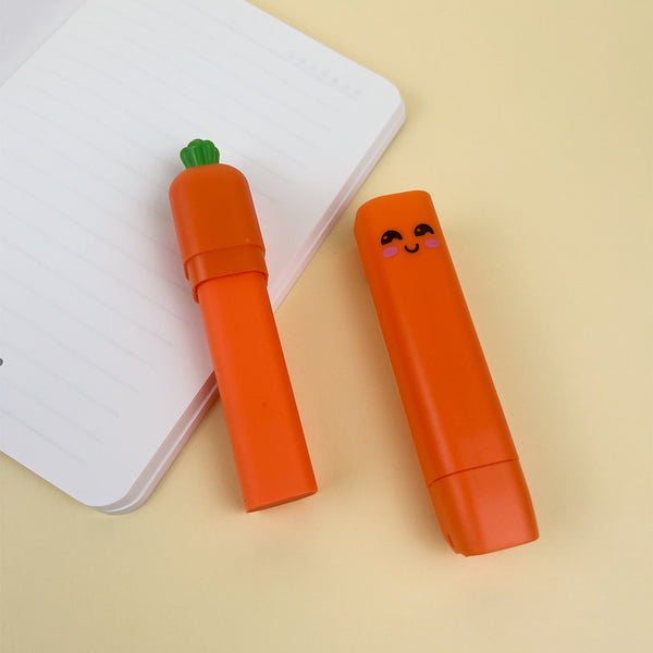Mumuso Carrot Eraser With Cover And Roller