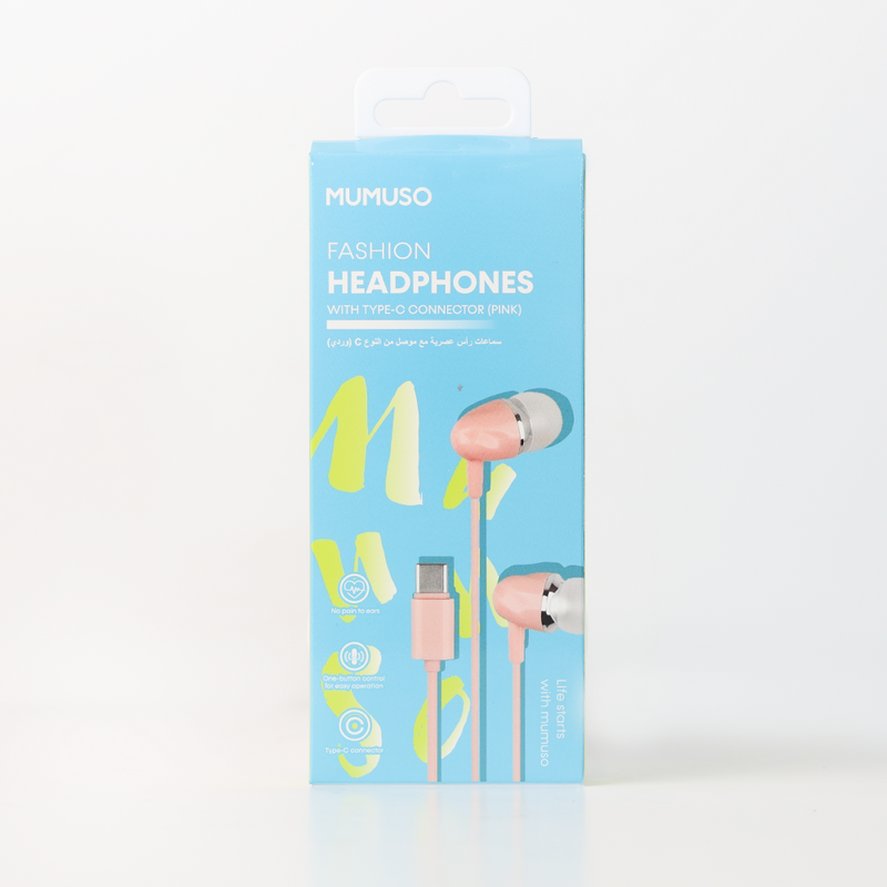 Mumuso Fashion Iphone Headphones With Type-C Connector - Pink