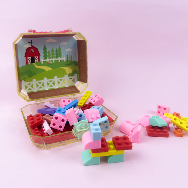Mumuso Square Box Building Block Eraser