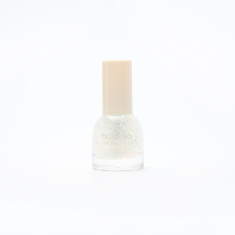 Mumuso City Searching Time Nail Polish - Transparent With Glitter (