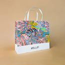 Mumuso Beautiful Rectangular Gift Bag with Red Rainforest Design - Medium