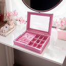 Mumuso Nine-Grid Jewelry Box and Organizer - Pink
