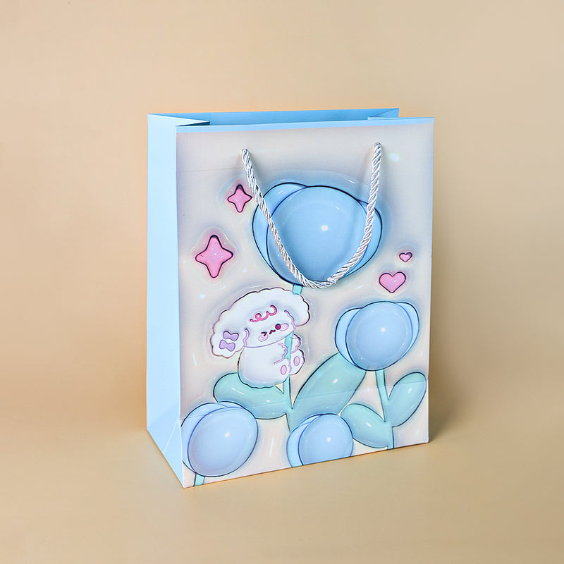 Mumuso 3D Stereoscopic Pattern Gift Bag - Four Color Mixed (Medium)