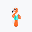 Mumuso Flamingo Single Blade Hand Press Fan - Orange