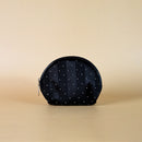 Mumuso 3pc set of Transparent Shell Shaped Makeup Bags with Diamond Dotting - Black