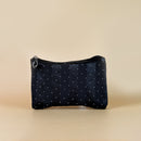 Mumuso 3pc set of Transparent Shell Shaped Makeup Bags with Diamond Dotting - Black