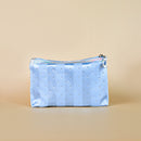 Mumuso 3pc set of Transparent Shell Shaped Makeup Bags with Diamond Dotting - Blue