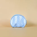 Mumuso 3pc set of Transparent Shell Shaped Makeup Bags with Diamond Dotting - Blue