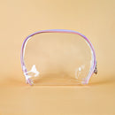 Mumuso 3pc set of Transparent Shell Shaped Makeup Bags with Diamond Dotting - Purple