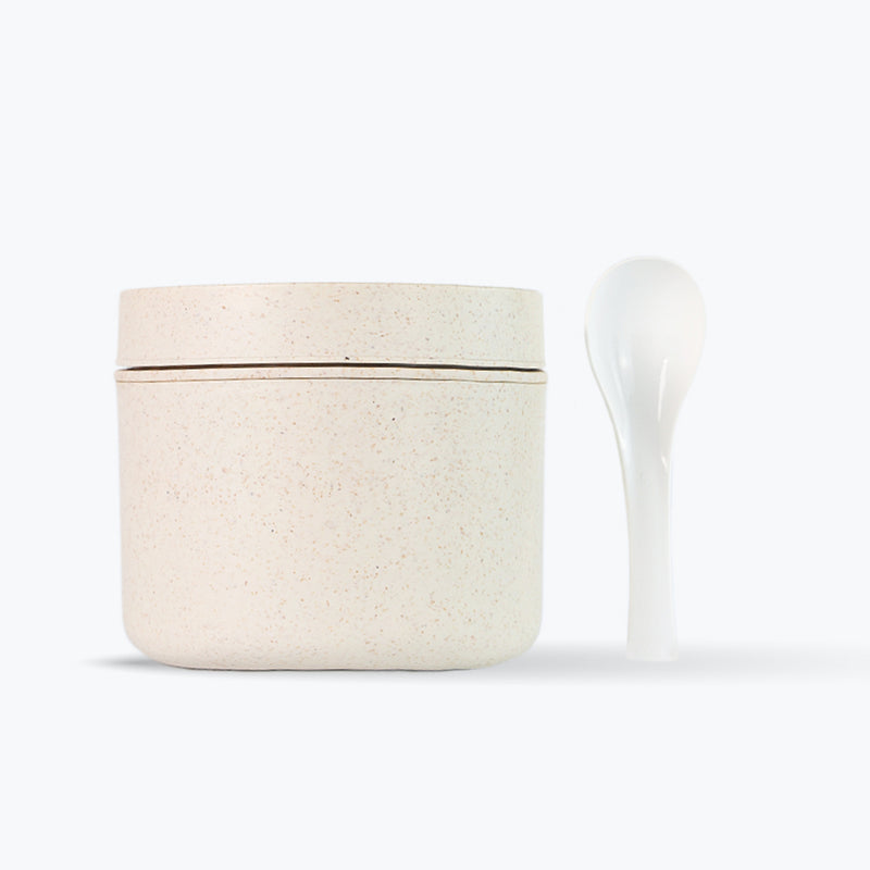 Mumuso Round Wheat Straw Meal Box (Drop  Resistant High Temperature Resistant and Leakproof) 650Ml