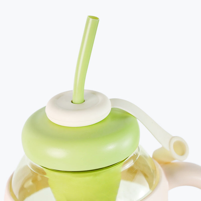 Mumuso Handheld Large Capacity Straw Water Cup - Green (1300ml)