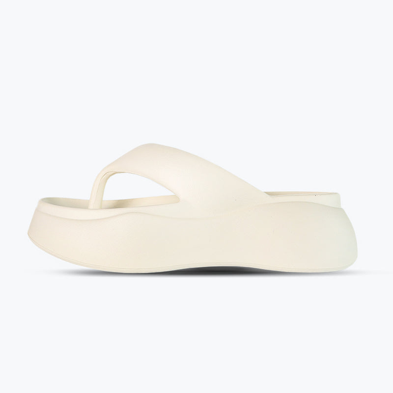 Mumuso Women's Platform Flip Flop - Beige (40-41)