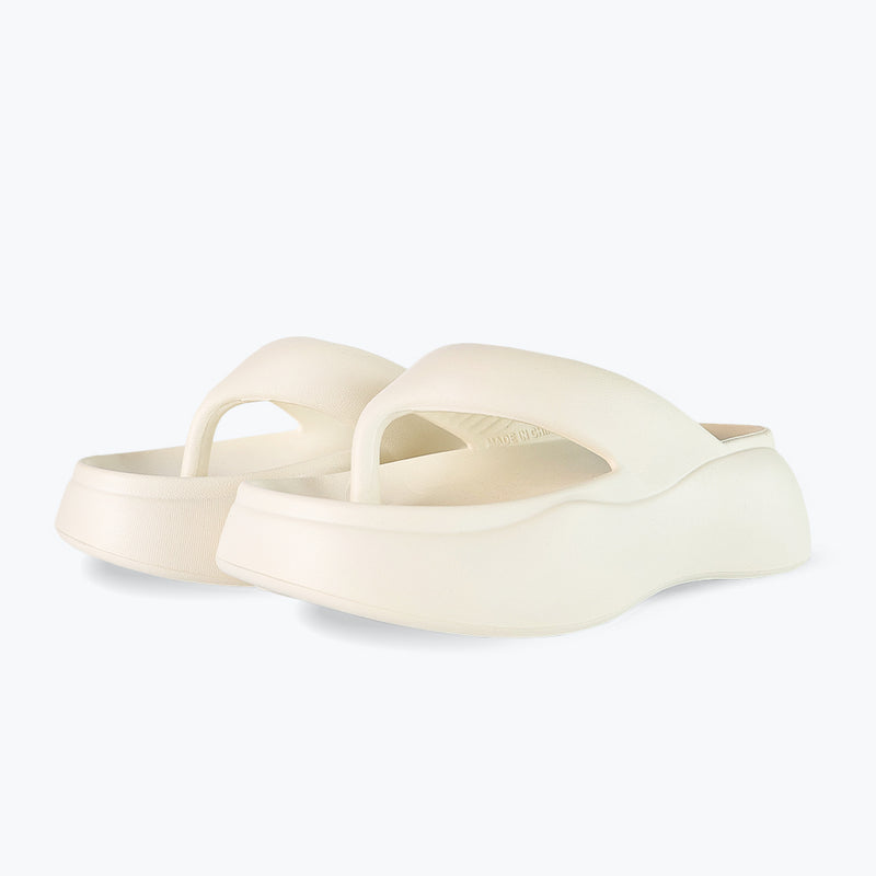 Mumuso Women's Platform Flip Flop - Beige (40-41)