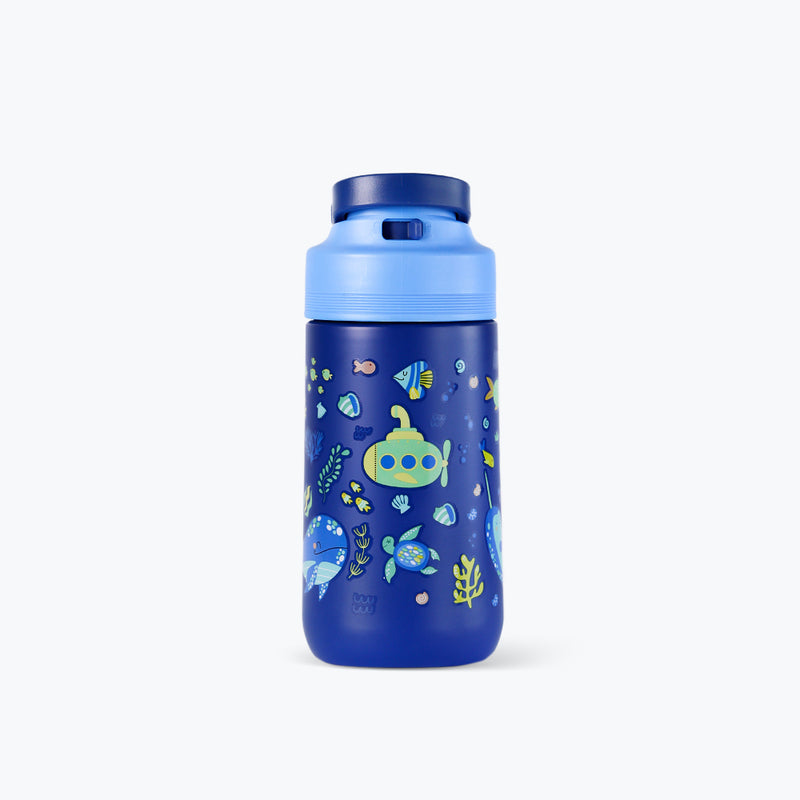 Mumuso Marine Series Whale-Themed Stainles  304 SUS Vessel/ PP+ TRITAN+ ABS Lid /Silicone Seal