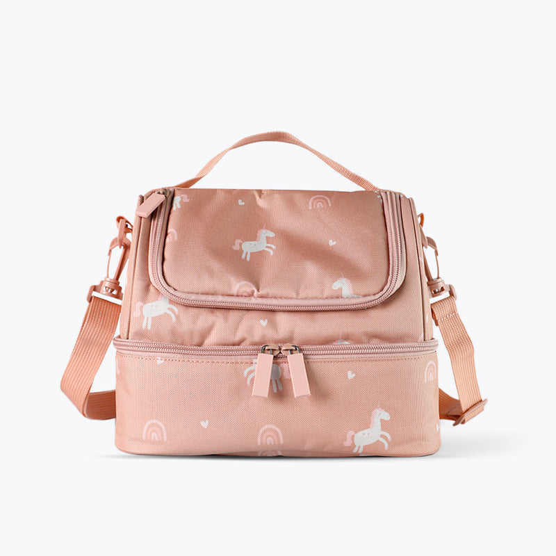 Mumuso Double-Layer Unicron Pattern Lunch Bag - Pink - Polyester