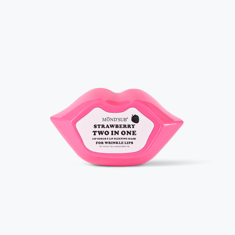 Mumuso Mondsub Strawberry Two In One Lip Scrub & Lip Sleeping Mask