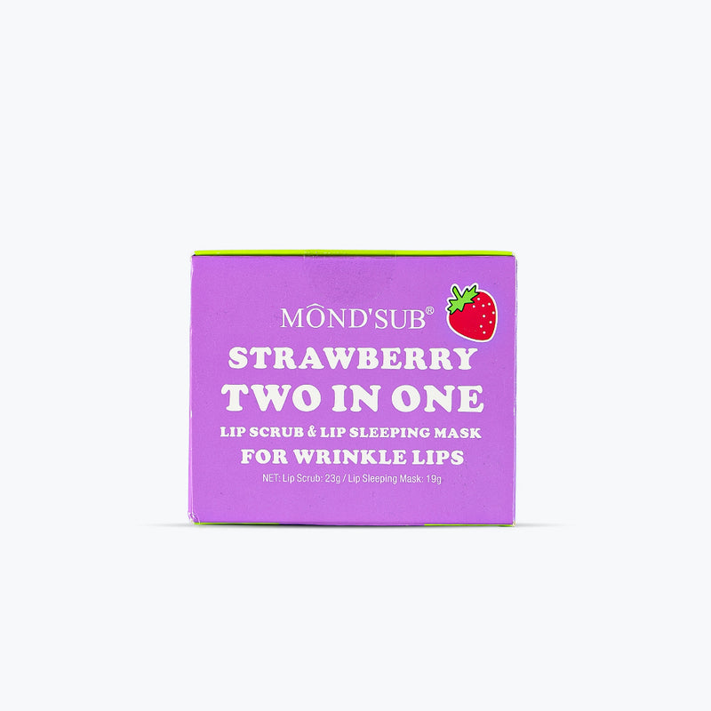 Mumuso Mondsub Strawberry Two In One Lip Scrub & Lip Sleeping Mask