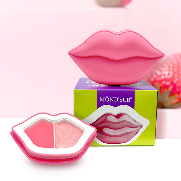 Mumuso Mondsub Strawberry Two In One Lip Scrub & Lip Sleeping Mask
