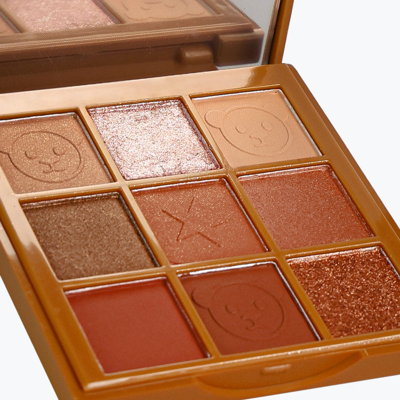 Mumuso Cute Bear 9 Color Eyeshadow Palette - Brown
