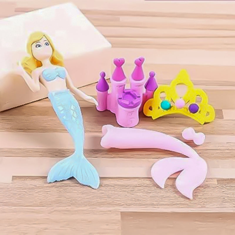 Mumuso Cute Mermaid Eraser Set