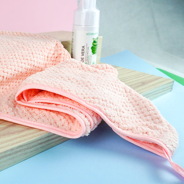 Mumuso Thickened Hair Drying Towel Cap - Pink