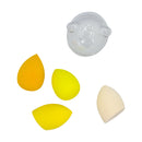 Mumuso Little Bear Transparent Case With Soft Make-Up Sponges Pack Of 4 - Multi Color