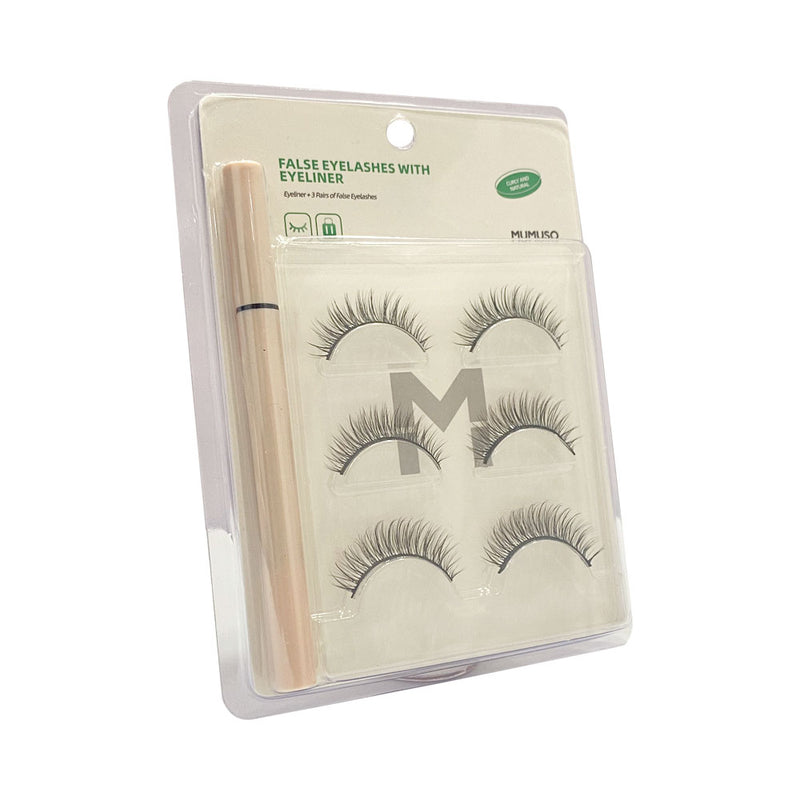Mumuso False Eyelashes with Eyeliner - 3 Sets