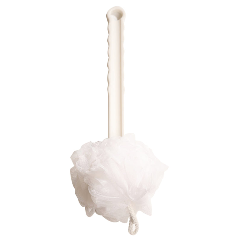 Mumuso Shower Body Brush With Bristles And Loofah - White