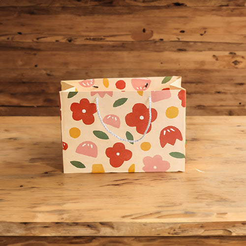 Mumuso Gift Bag Red Flowers Design - Medium