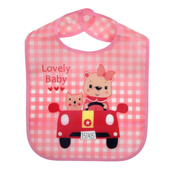 Mumuso Portable Bib For Babies, Cute Bear/Pink