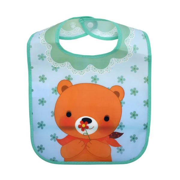 Mumuso Portable Bib For Babies With Cute Bear Design - Green
