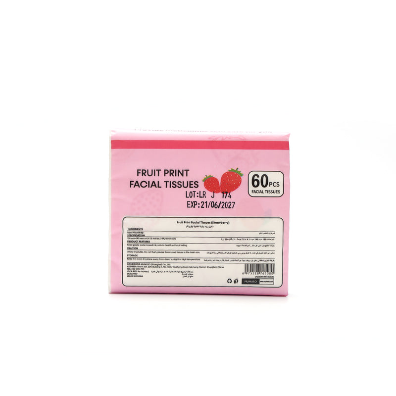 Mumuso Fruit Print Facial Tissues - Strawberry