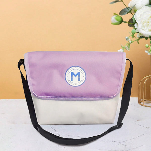 Mumuso Color blocking crossbody bag - Purple & White