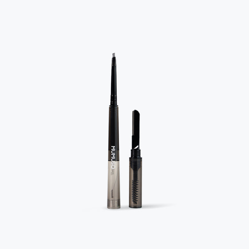 Mumuso 3-in-1 Eyebrow Pencil & Razor & Brush - Greyish Black