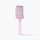 Mumuso Hollowed Out Detangling Hair Brush with Cleaning Scraper - Pink