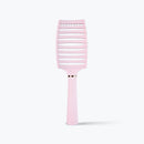 Mumuso Hollowed Out Detangling Hair Brush with Cleaning Scraper - Pink