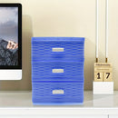 Mumuso 3-Drawer Desk Organizer - Cartoon Vehicles (Blue)