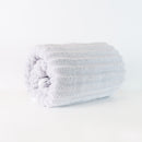 Mumuso Ribbed Coral Velvet Bath Towel - Light Grey