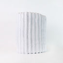 Mumuso Ribbed Coral Velvet Bath Towel - Light Grey