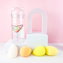 Mumuso Little Bear Transparent Case With Soft Make-Up Sponges Pack Of 4 - Multi Color