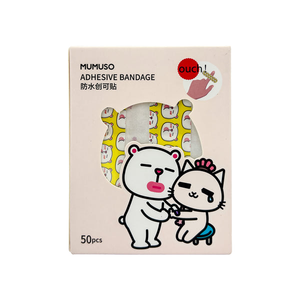 Mumuso Waterproof Adhesive Bandage Cartoon Pink 50 pcs