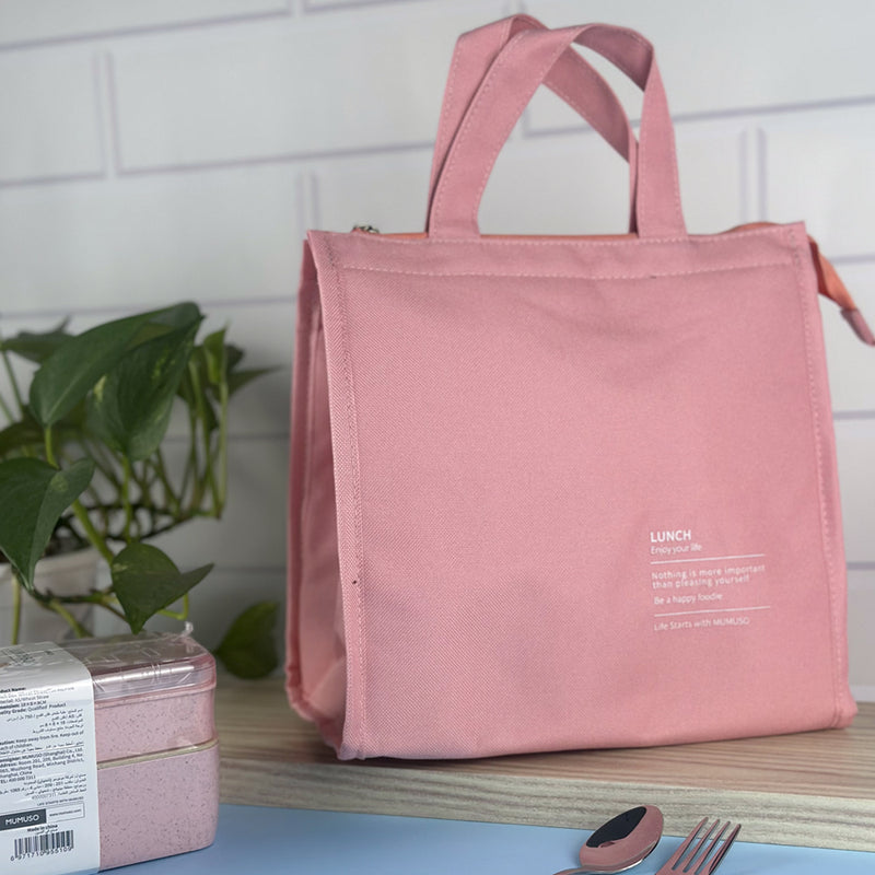 Mumuso Large Capacity Lunch Bag, Pink