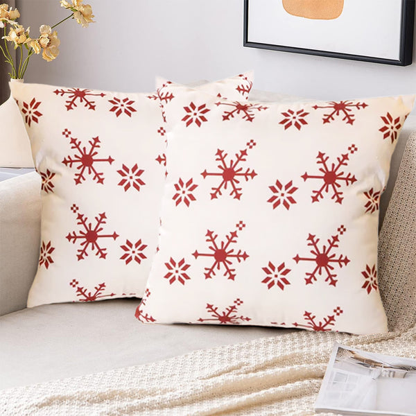 Mumuso Printed Throw Pillow - Snowflake