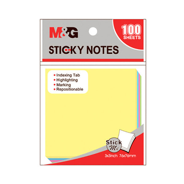 M&G 3"X3" Colorful Sticky Notes 100 Sheets 76X76Mm