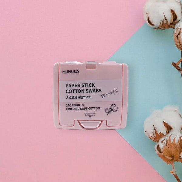 Mumuso Paper Stick Cottom Swabs 200 Counts