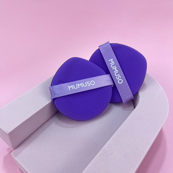 Mumuso Ultra-Soft Makeup Sponge 2 Packs, Purple
