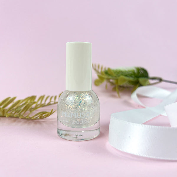 Mumuso City Searching Time Nail Polish - Transparent With Glitter (#38)