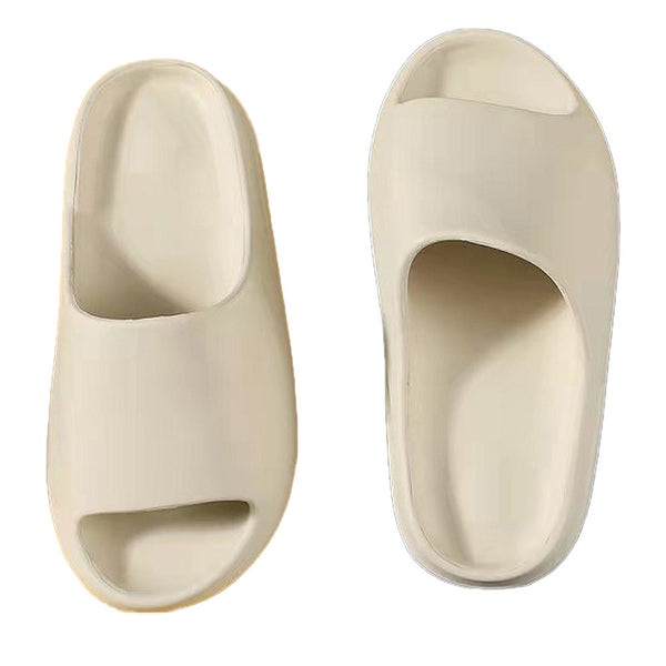 Mumuso Flat Circular-Shaped Slippers For Men And Women Size 36 Or 37 - Creamy White